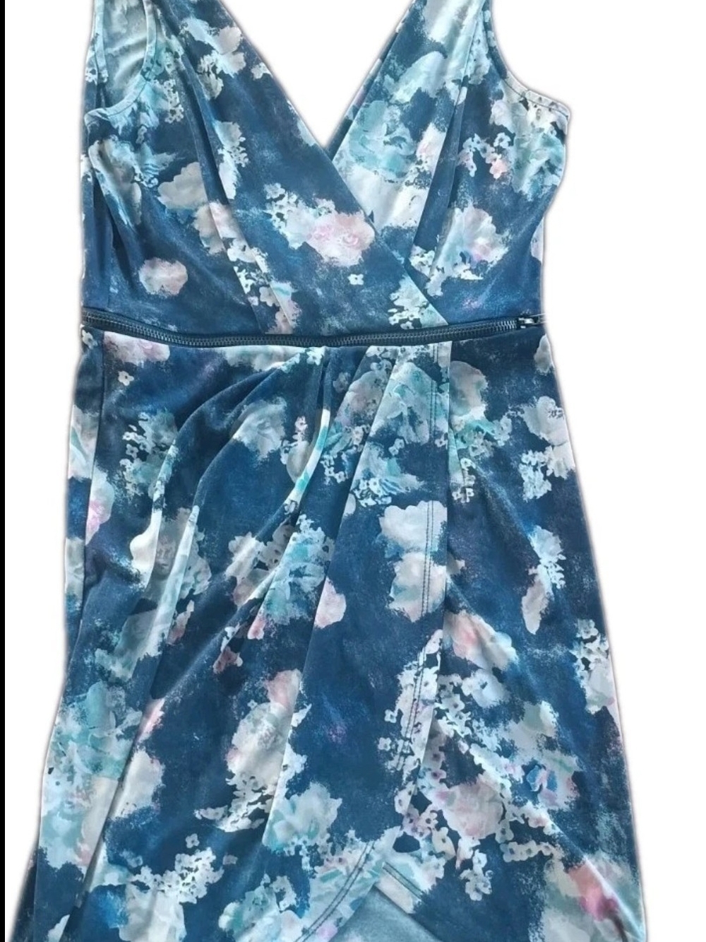BCBGeneration Blue Tie-Dye Zip Sports Dress